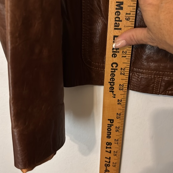 Vintage 1970’s Poppy’s Argetina Brown Rusty Colored Leather Jacket Sz Medium - Picture 15 of 15